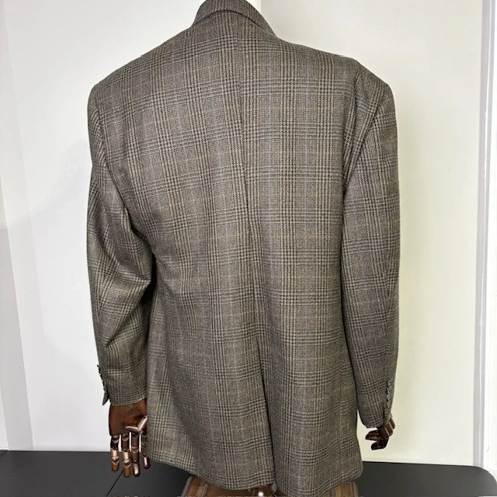 Bill Blass Black Label Parisian Men's Wool Plaid Blazer Jacket‎